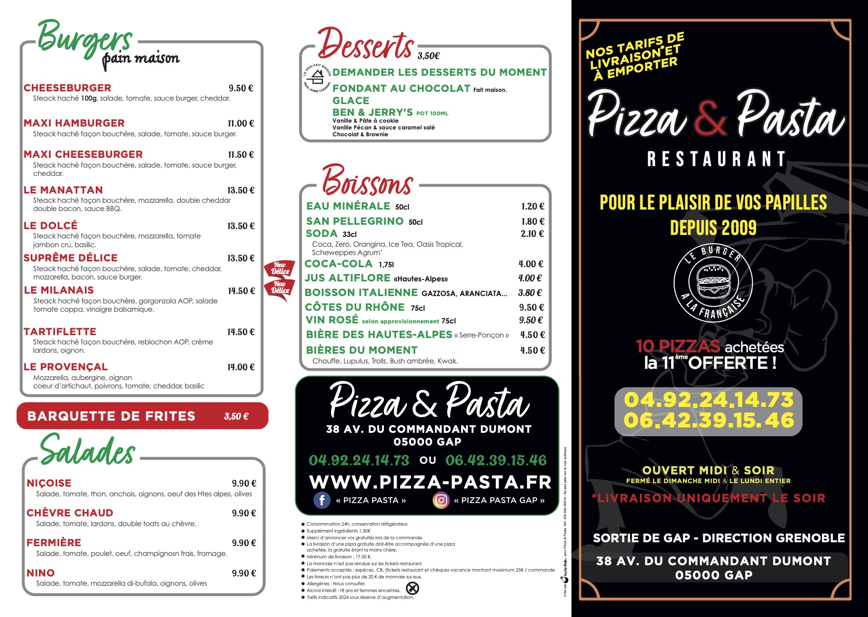 Tarifs à emporter - Page 1